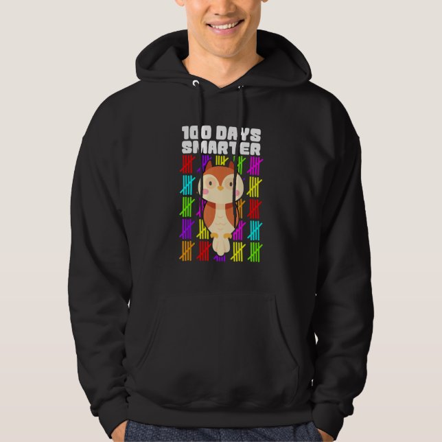 100 Days Smarter Owl Shirts, Boys Girls 100th Day  Hoodie (Vorderseite)