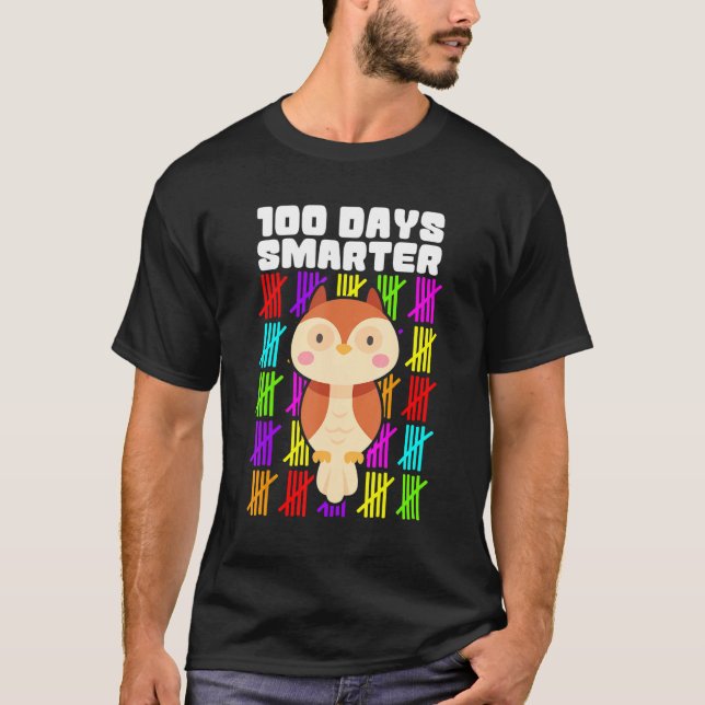 100 Days Smarter Owl Shirts, Boys Girls 100th Day  T-Shirt (Vorderseite)