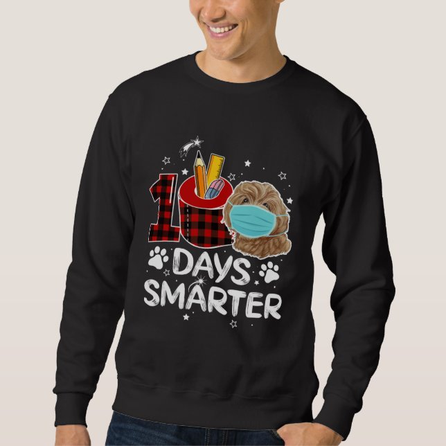 100 Days Smarter Poodle Masked Happy 100 Days Of S Sweatshirt (Vorderseite)