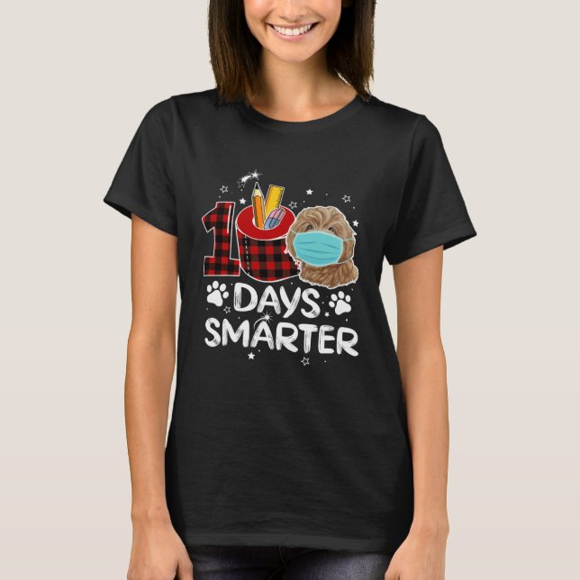 100 Days Smarter Poodle Masked Happy 100 Days Of S T-Shirt (Vorderseite)
