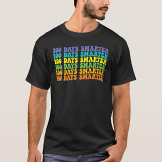 100 Days Smarter Retro Groovy Happy 100th Day Of S T-Shirt