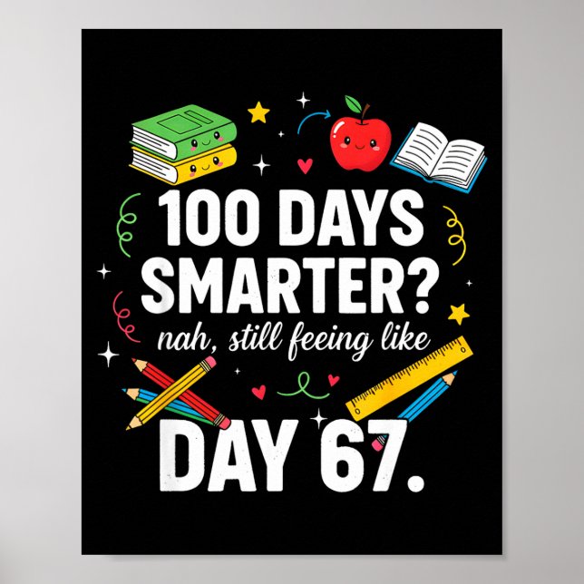 100 Days Smarter Still Feeling Like Day 67 Meme Fu Poster (Vorne)