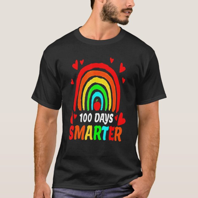 100 Days Smarter Teacher Or Student 100th Day Of S T-Shirt (Vorderseite)