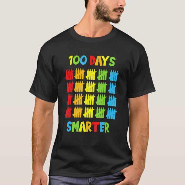 100 Days Smarter Teachers Kids Child 100th Day Of  T-Shirt (Vorderseite)