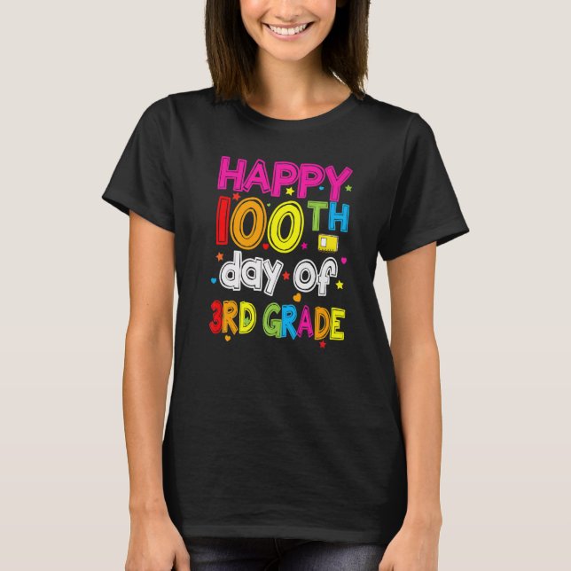 100 Days Smarter Third Grade 100th Day Of School 3 T-Shirt (Vorderseite)