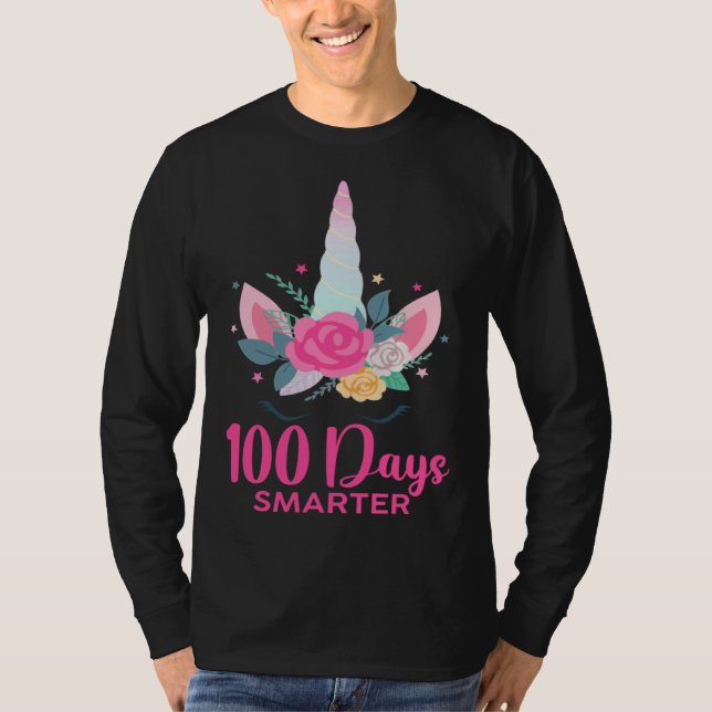 100 Days Smarter Unicorn Costume 100th Day Of Scho T-Shirt (Vorderseite)