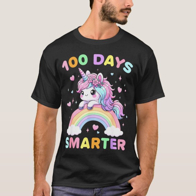 100 Days Smarter Unicorrn 100th Day Of School Kids T-Shirt (Vorderseite)