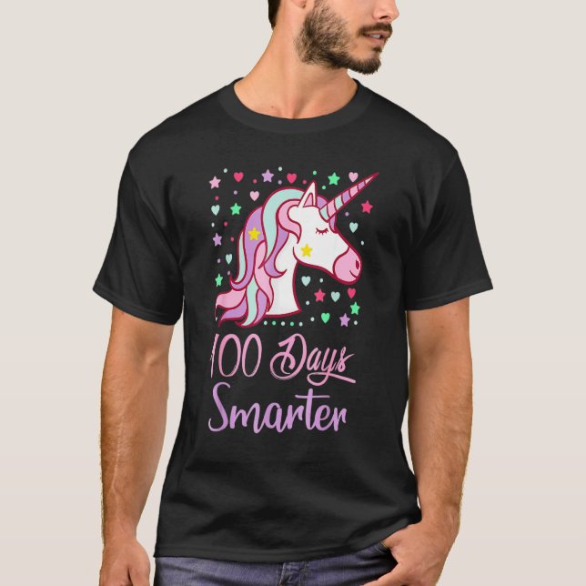 100 Days Smarter Women Girls Unicorn 100th Day Of  T-Shirt (Vorderseite)