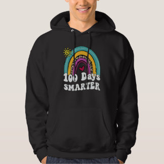 100 Days Smater Rainbow Teacher Student 100th Days Hoodie