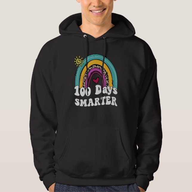 100 Days Smater Rainbow Teacher Student 100th Days Hoodie (Vorderseite)