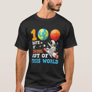 100 Days Space Teacher Boys Happy 100th Day Of Sch T-Shirt