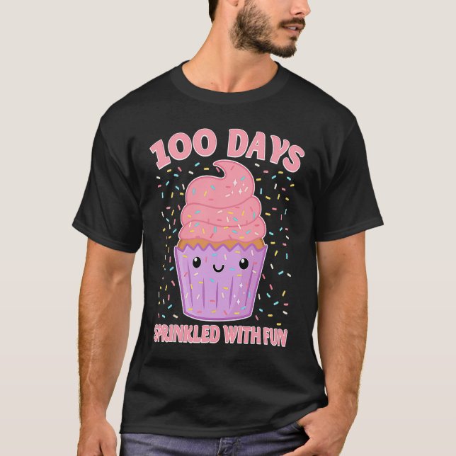 100 Days Sprinkled With Fun Cupcake 100th Day Of S T-Shirt (Vorderseite)