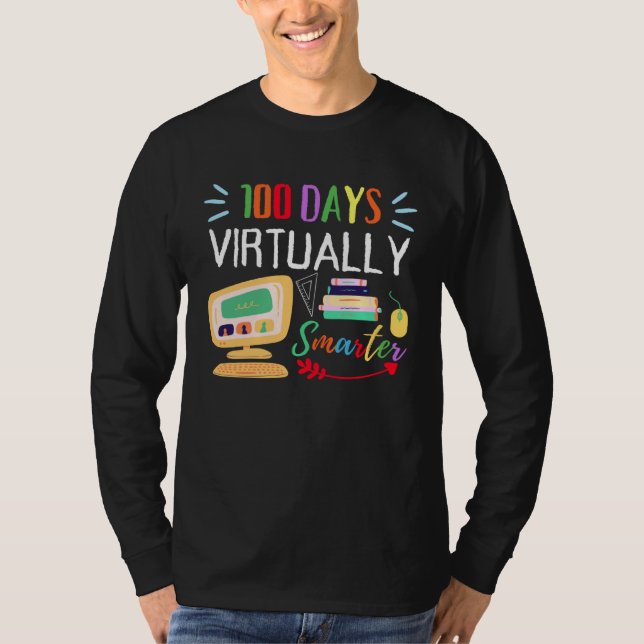 100 Days Virtually Smarter 100th Day Of School Kid T-Shirt (Vorderseite)