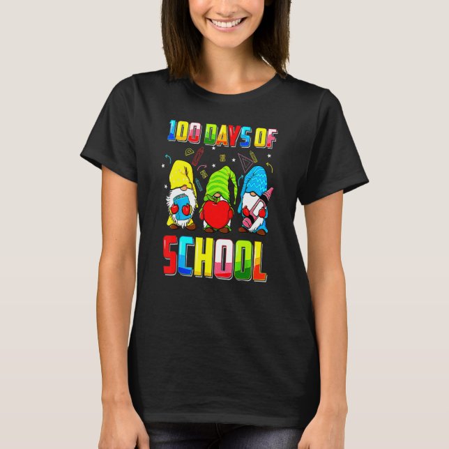 100 Days With My Gnomies 100th Day Of School Gnome T-Shirt (Vorderseite)