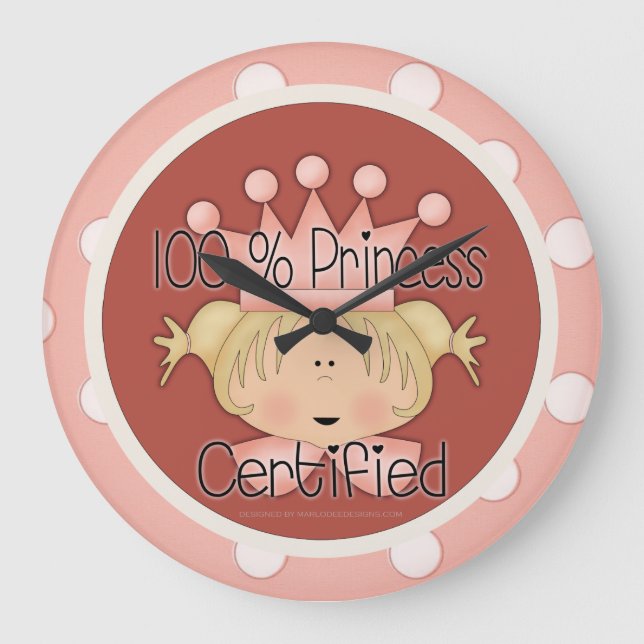 100 % der von Prinzessinnen zertifizierten Wall-Cl Große Wanduhr (Vorderseite)