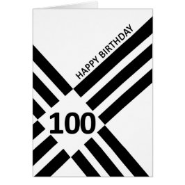 100. Diagonal Black Line Design Geburtstag