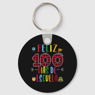 100 Dias de la Escuela T-Shirt 100 Tage Schulsaal Schlüsselanhänger