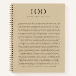 100 Dinge, die ich an dir liebe Brauner und reic Notizbuch