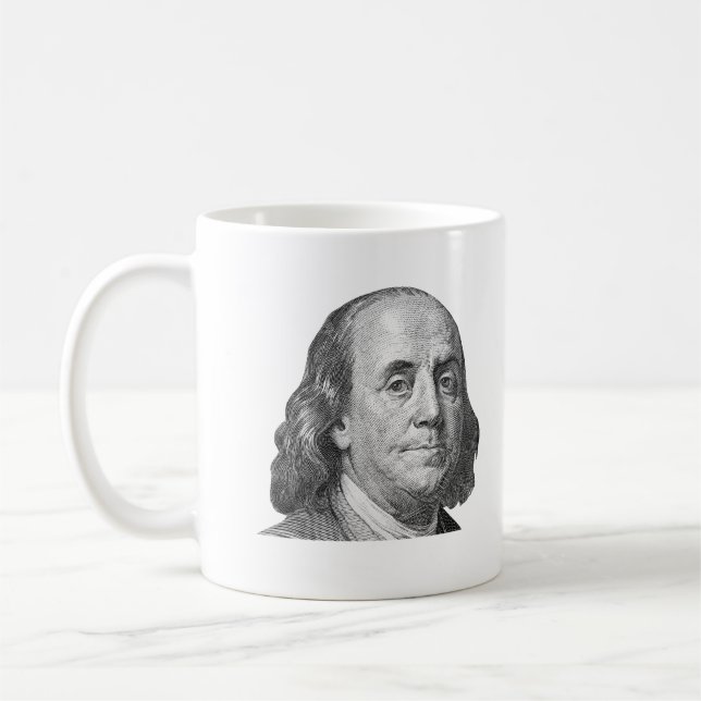 100 Dollar, Benjamin Franklin Kaffeetasse (Links)