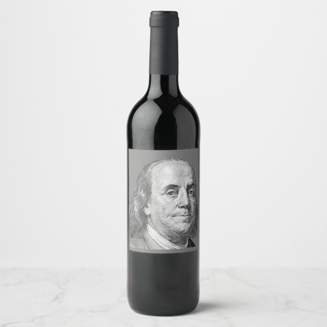 100 Dollar, Benjamin Franklin Weinetikett (Vorderseite)