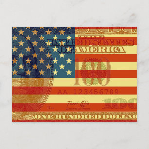 100-Dollar-Flagge Postkarte