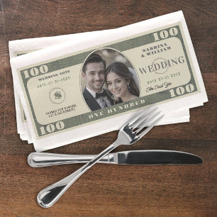 100-Dollar-Foto Hochzeit Serviette