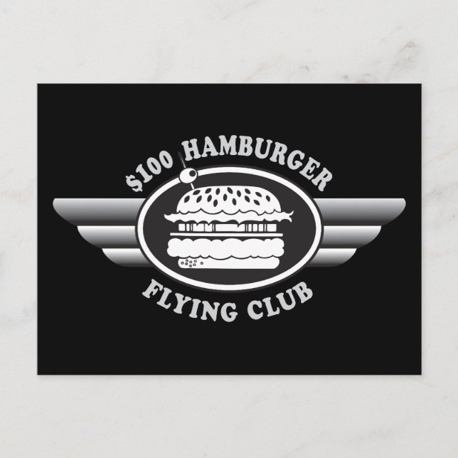 100 Dollar Hamburger - Flying Club Postkarte (Vorderseite)