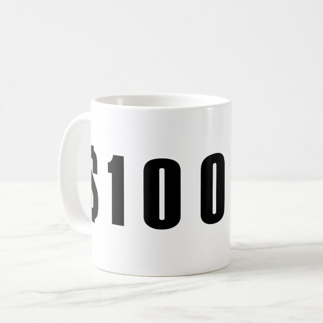 100 Dollar Kaffeetasse (Vorderseite Links)