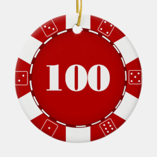 100 Dollar-Poker-Chip-Verzierung Keramik Ornament