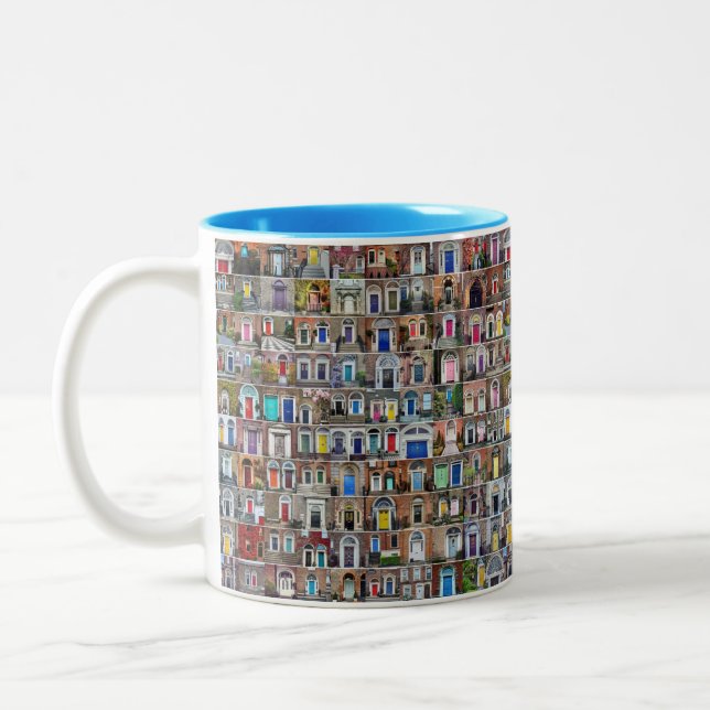 100 Doors of Dublin Ireland Collage Coffee Tasse (Links)