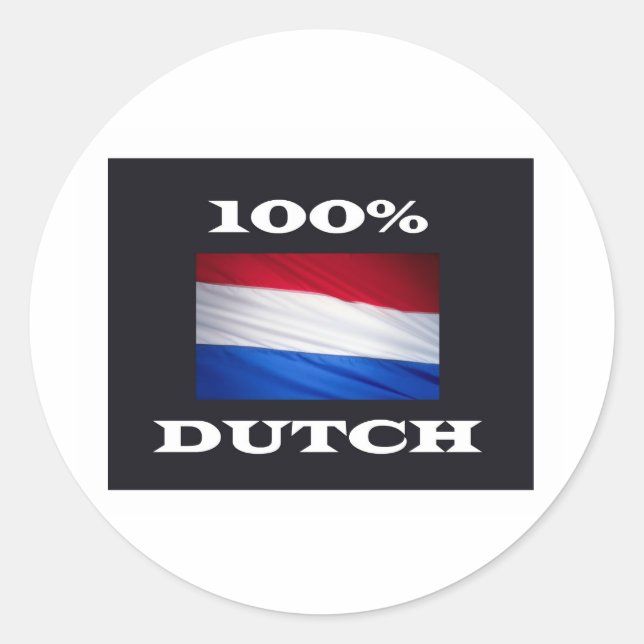 100% dUTCH Runder Aufkleber (Vorderseite)