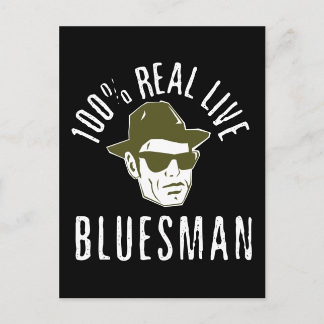 100 % echte Live-Bluesman-Postkarte Postkarte (Vorderseite)