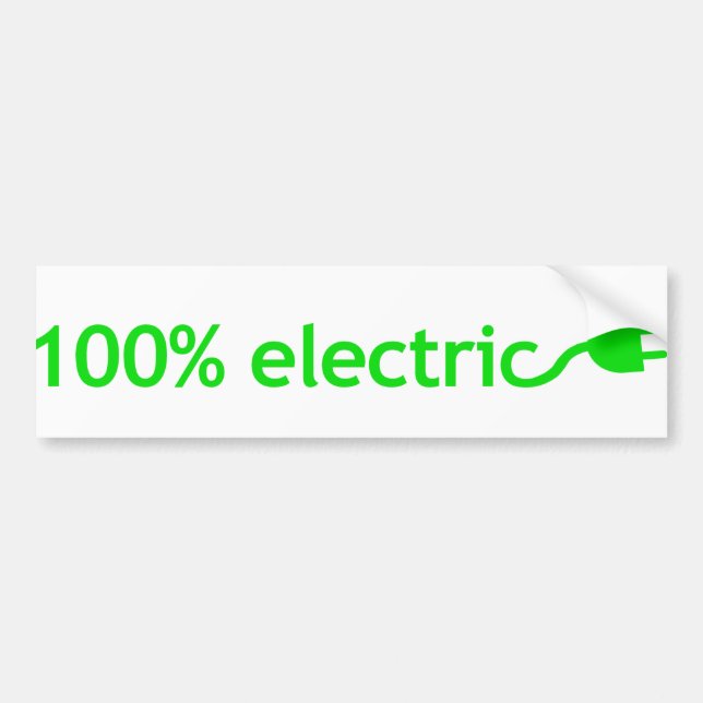 100% Electric Vehicle Bumper Sticker For Your Car Autoaufkleber (Vorne)