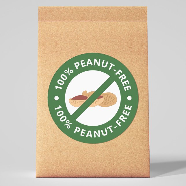 100 % erdnussfrei runder aufkleber (100% Peanut-Free Sticker)