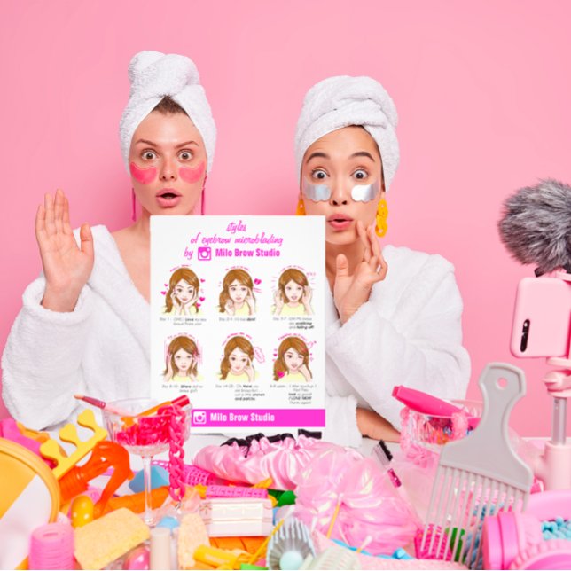 100 Eyebrow Microbalding Aftercare Instruction But Flyer (100 Eyebrow Microbalding Aftercare Instruction Pin Flyer)