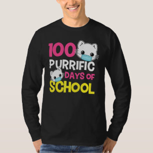 100 feierliche Tage der Schulkatze Masken Lehrer J T-Shirt