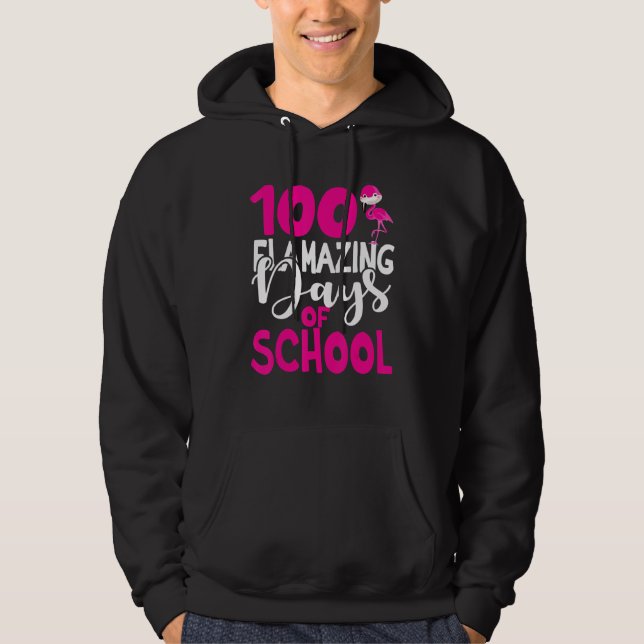 100 Flamazing Days of School Flamingo 100th Day Te Hoodie (Vorderseite)
