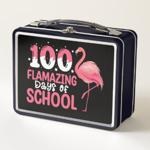 100 flamazing Tage Schul Flamingo Lehrer Metall Brotdose