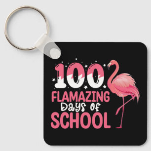 100 flamazing Tage Schulflamingo-Lehrer Schlüsselanhänger