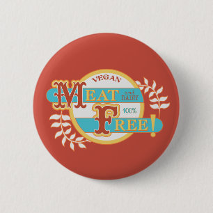 100% Fleischfreier Veganer Button