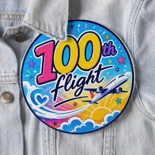 100. Flug farbenfrohes Flugzeug Reise Souvenir Button