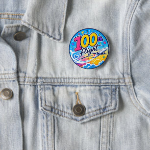 100. Flug farbenfrohes Flugzeug Reiseandenken Button