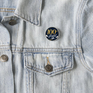 100. Flug Gold Flugzeug Reise Souvenir Button