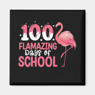 100 Flverblüffende Tage der Schule Flamingo Lehrer Magnet