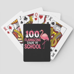 100 Flverblüffende Tage der Schule Flamingo Lehrer Spielkarten