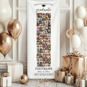 100 Foto Collage Abschluss Moderner Minimal Weiß Banner