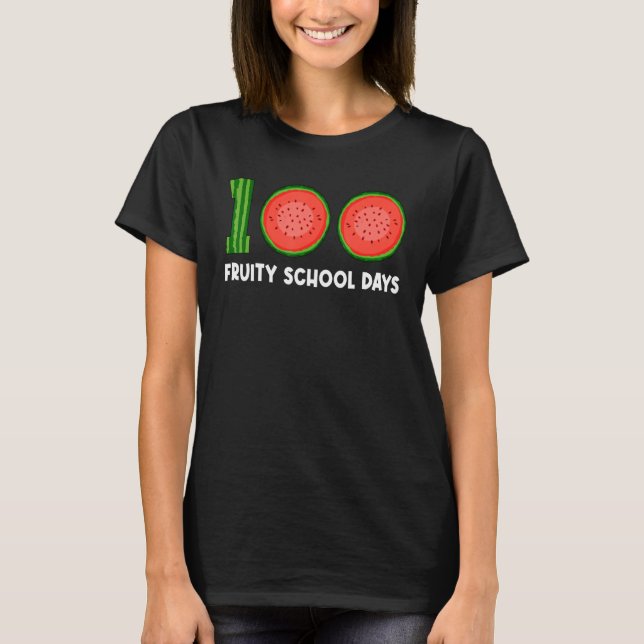 100 Fruity School Days Watermelon Tropical Fruit M T-Shirt (Vorderseite)