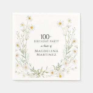 100. Geburtstag April Geburtsmonatsblume Gänseblüm Serviette