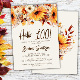 100. Geburtstag Beige Fall Floral Einladung