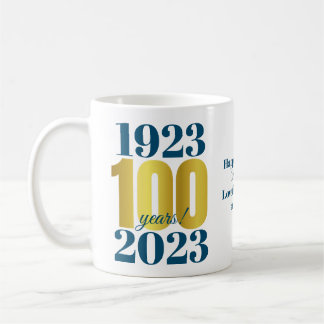 100. Geburtstag Blue Gold Coffee Tasse